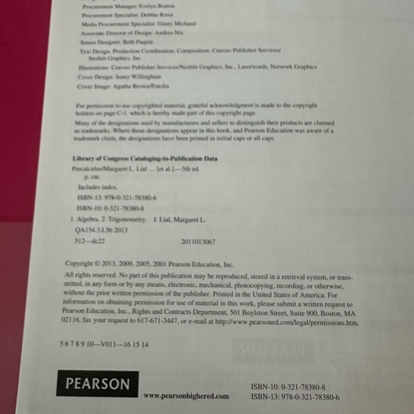 Precalculus Textbook - Picture 2 of 3